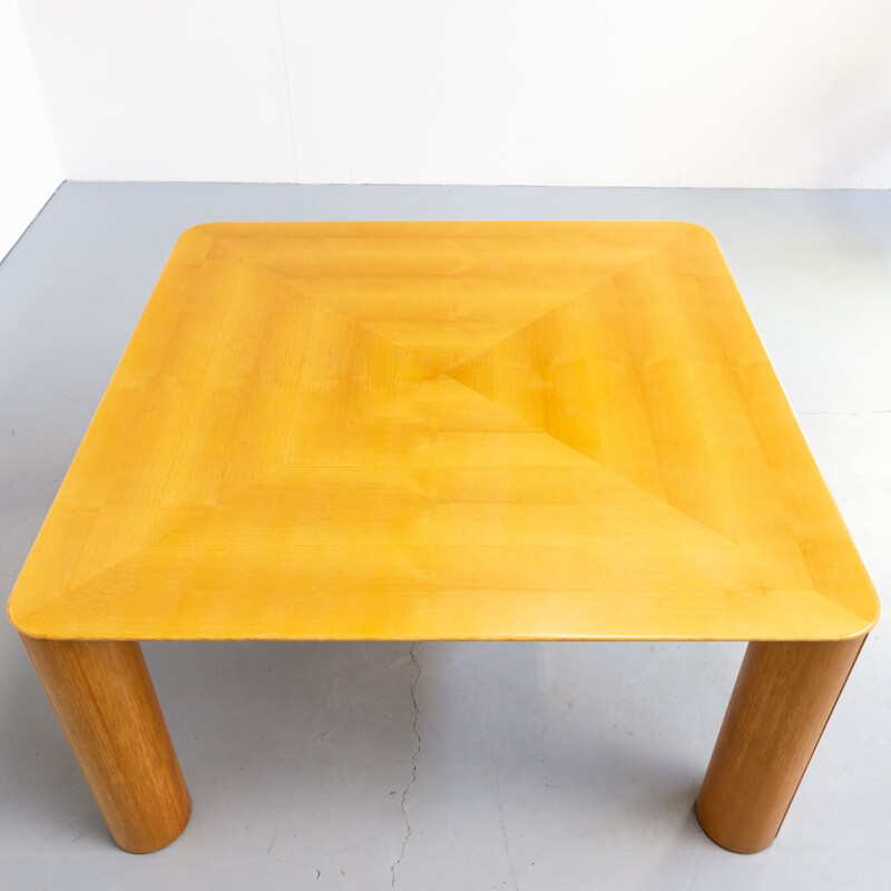 Vintage square dining table with round feet