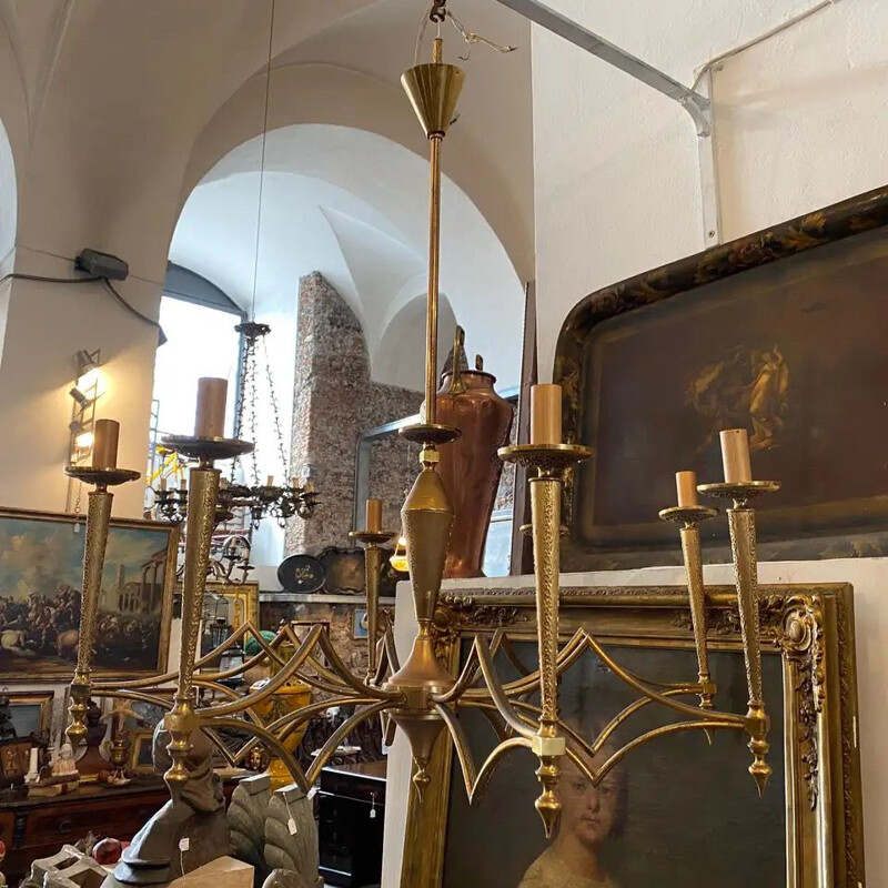 Candelabro de latão moderno da FILC de Milão, Itália 1950