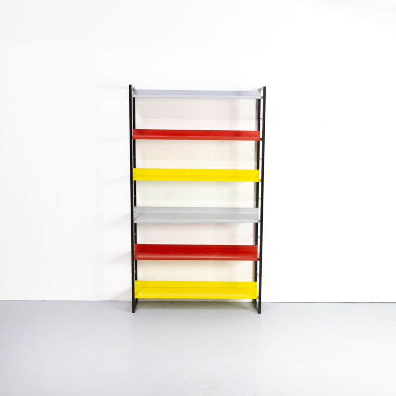 Vintage adjustable colorful shelving units by Tomado, Dutch 1917s