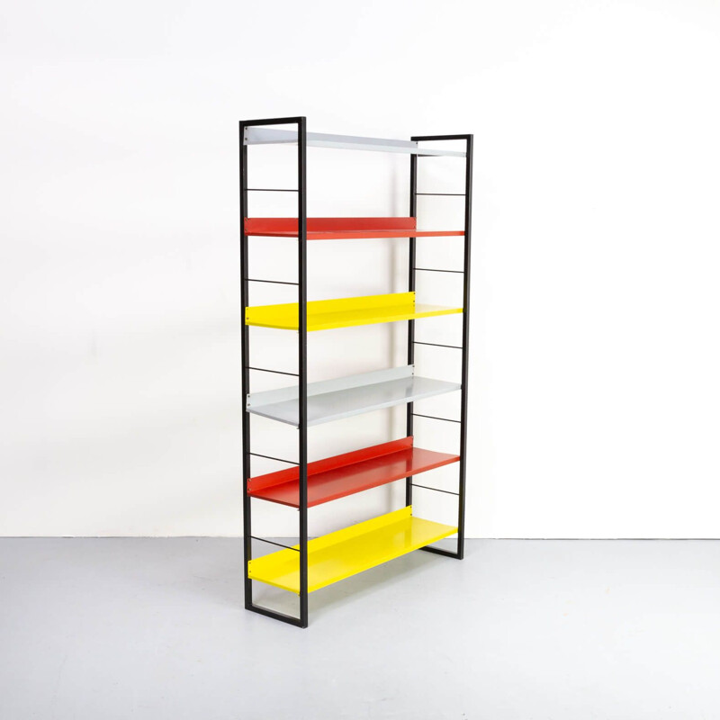 Vintage adjustable colorful shelving units by Tomado, Dutch 1917s