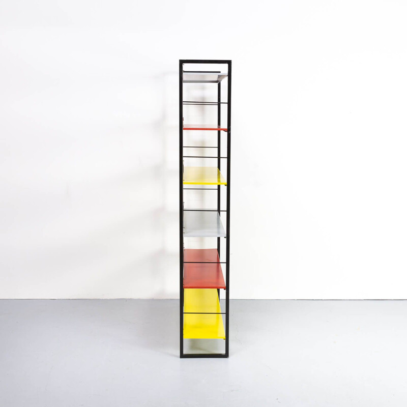 Vintage adjustable colorful shelving units by Tomado, Dutch 1917s