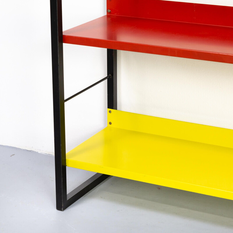 Vintage adjustable colorful shelving units by Tomado, Dutch 1917s