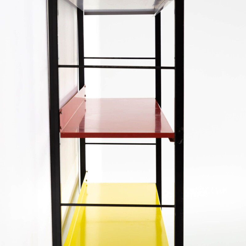 Vintage adjustable colorful shelving units by Tomado, Dutch 1917s
