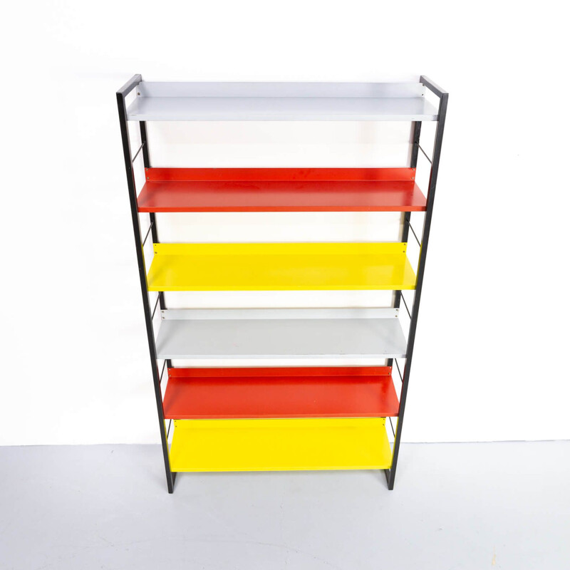 Vintage adjustable colorful shelving units by Tomado, Dutch 1917s