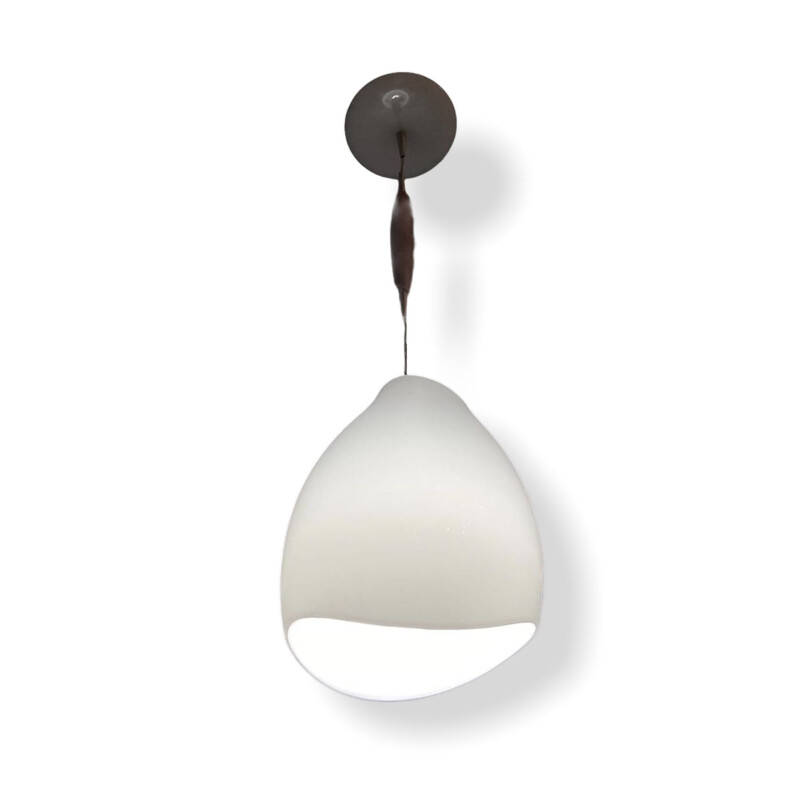 Mid-Century Architectural Murano Glass Pendant Lamp by Venini Vignelli for Venini 1970s