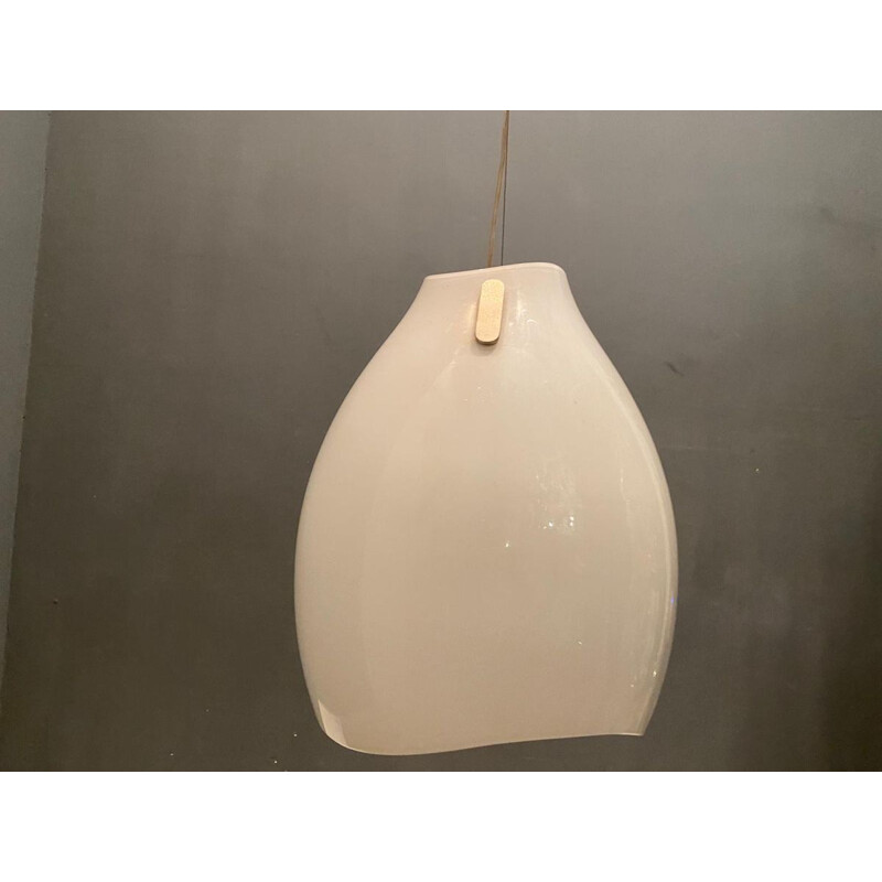 Mid-Century Architectural Murano Glass Pendant Lamp by Venini Vignelli for Venini 1970s