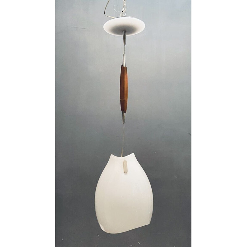 Mid-Century Architectural Murano Glass Pendant Lamp by Venini Vignelli for Venini 1970s