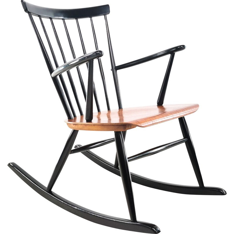 Vintage Hagafors Rocking Chair by Roland Rainer, Swedish 1960s