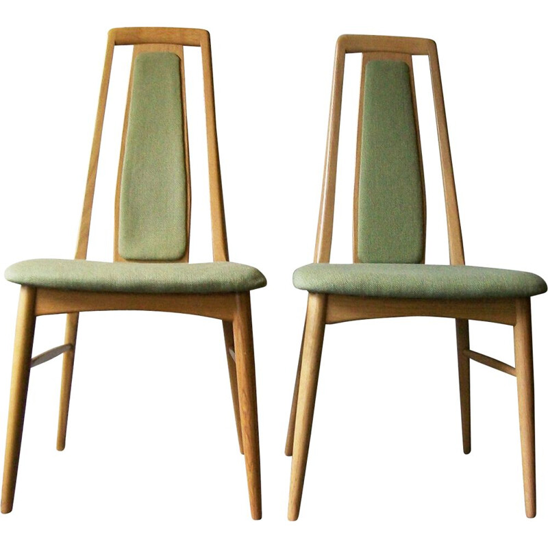 Pair of Vintage Oak Eva Chairs by Niels Koefoed