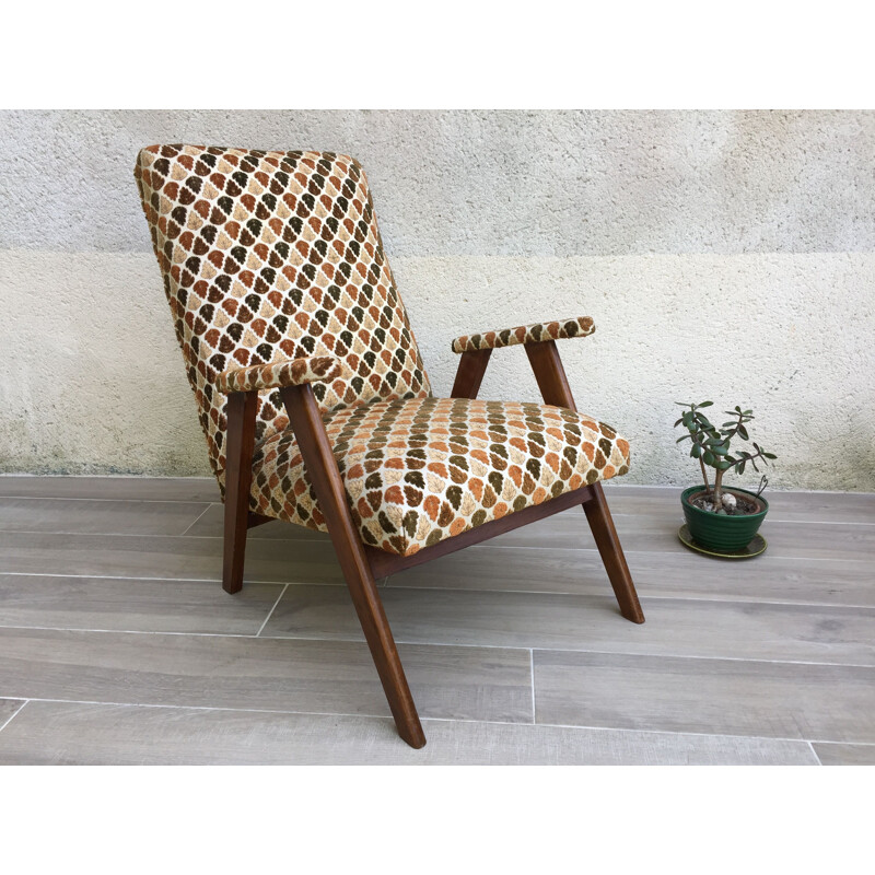 Vintage armchair with compass feet 1950s