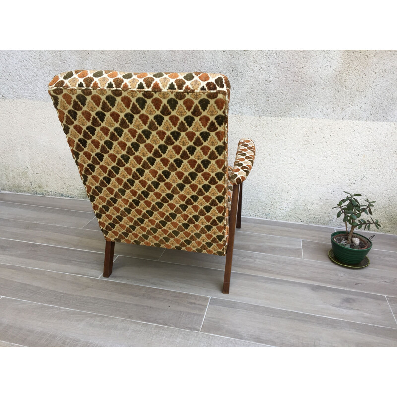 Vintage armchair with compass feet 1950s