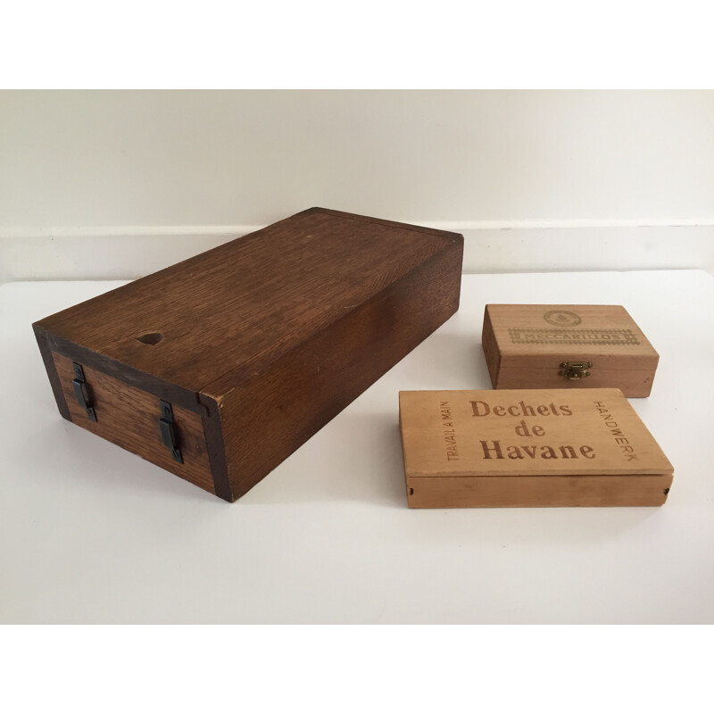 Set of 3 vintage wooden boxes