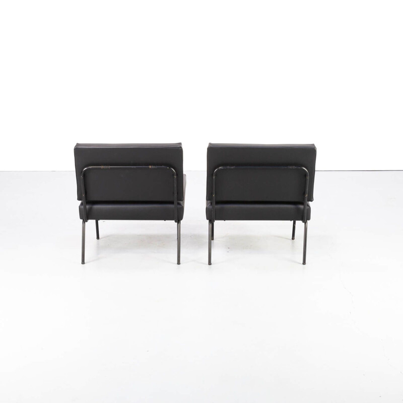 Paar schwarze Loungesessel von Knoll International 1960