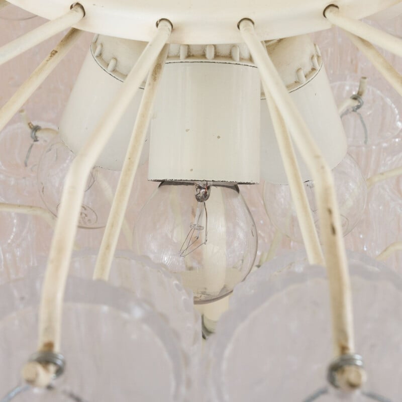 Vintage chandelier with 63 handblown murano shades, Italian 1960s