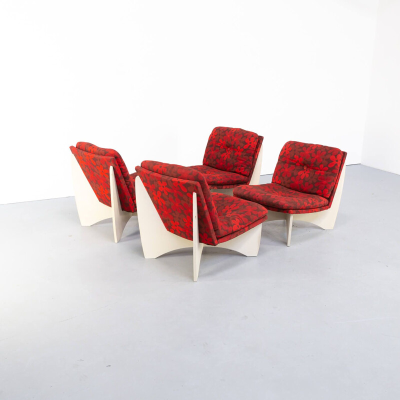 Set of 4 vintage lounge Chair Space Age