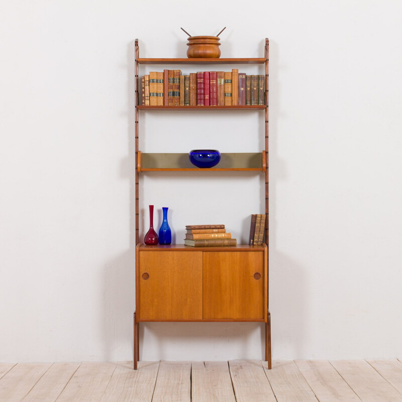 Vintage free standing wall unit in teak by Torbjorn Afdal, Norwegian 1960s