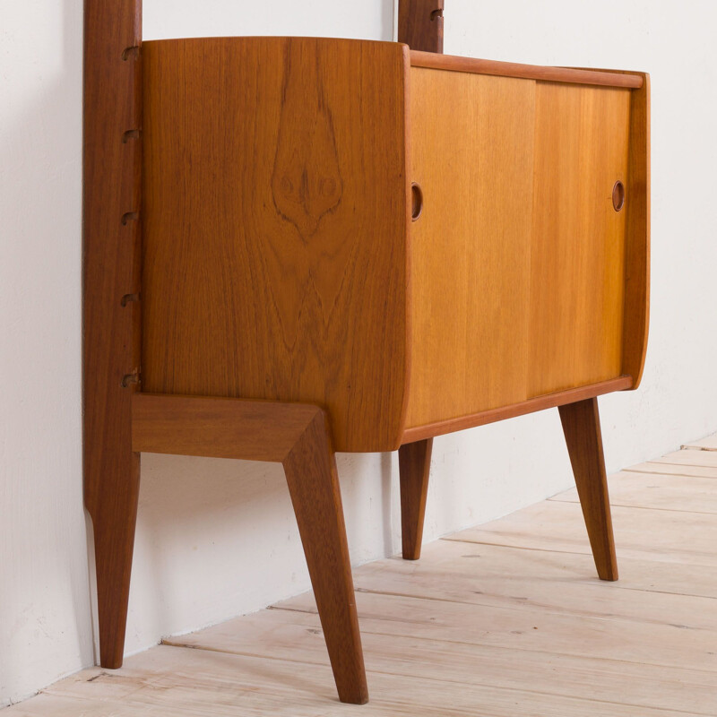 Vintage free standing wall unit in teak by Torbjorn Afdal, Norwegian 1960s