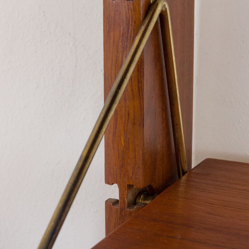 Vintage free standing wall unit in teak by Torbjorn Afdal, Norwegian 1960s