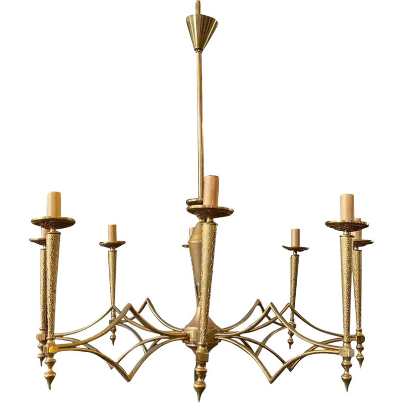 Candelabro de latão moderno da FILC de Milão, Itália 1950