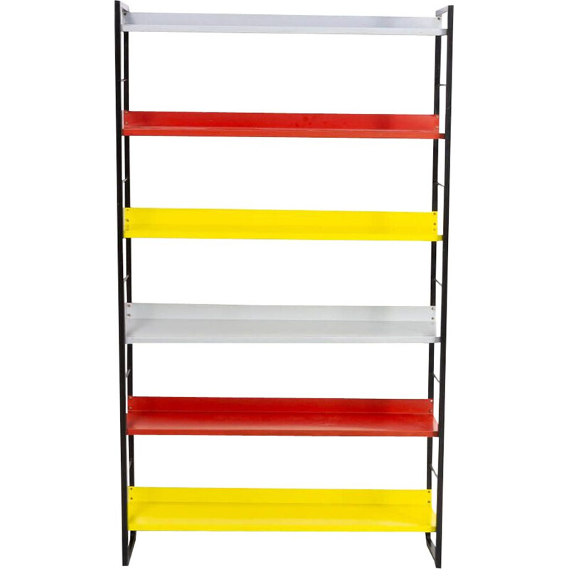 Vintage adjustable colorful shelving units by Tomado, Dutch 1917s