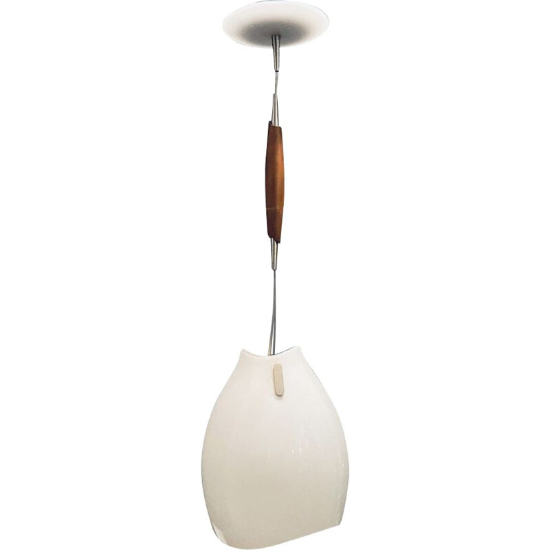 Mid-Century Architectural Murano Glass Pendant Lamp by Venini Vignelli for Venini 1970s