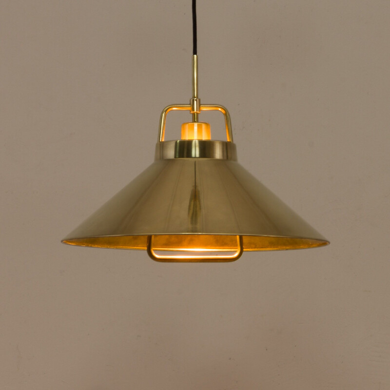 Vintage brass P-295 adjustable pendant lamp by Fritz Schlegel for Lyfa, Danish 1960s