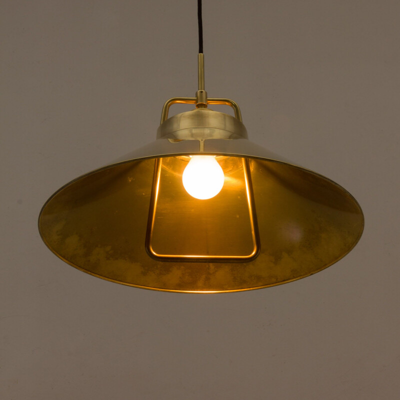 Vintage brass P-295 adjustable pendant lamp by Fritz Schlegel for Lyfa, Danish 1960s