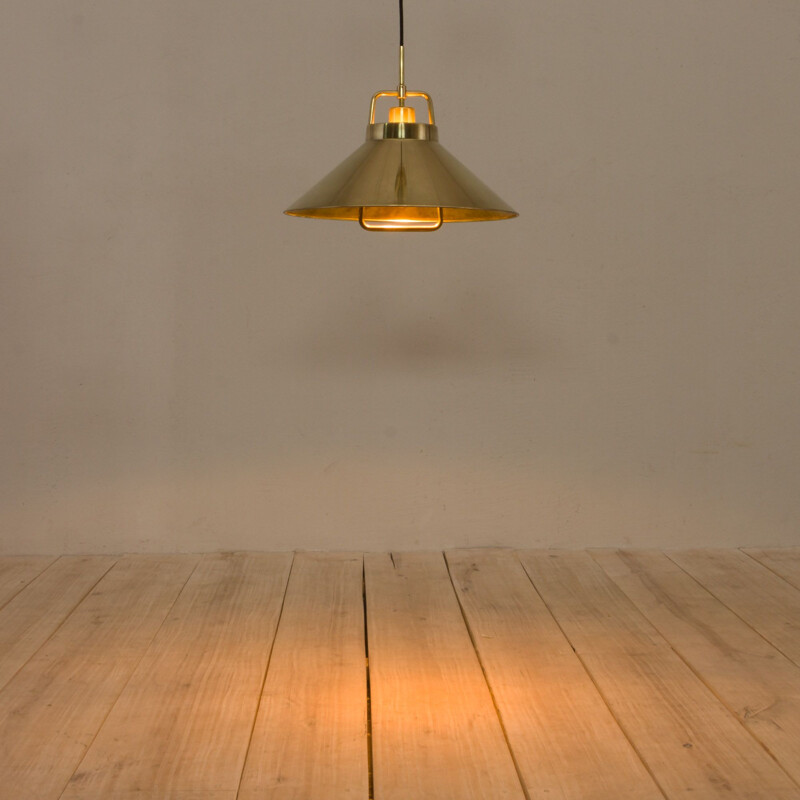 Vintage brass P-295 adjustable pendant lamp by Fritz Schlegel for Lyfa, Danish 1960s