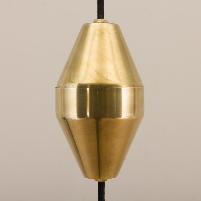 Vintage brass P-295 adjustable pendant lamp by Fritz Schlegel for Lyfa, Danish 1960s