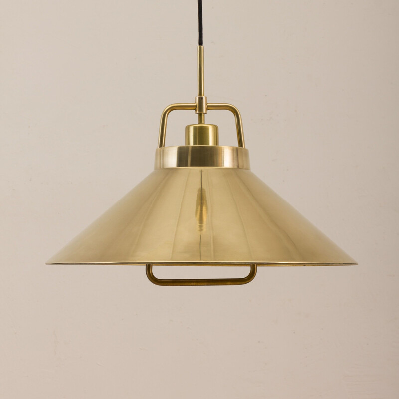 Vintage brass P-295 adjustable pendant lamp by Fritz Schlegel for Lyfa, Danish 1960s