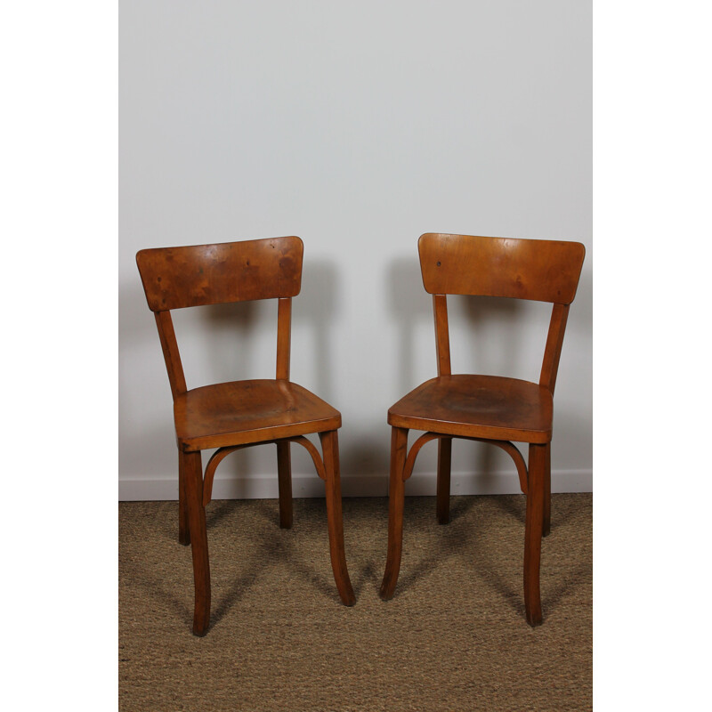 Pair of vintage Baumann bistro chairs 1950s