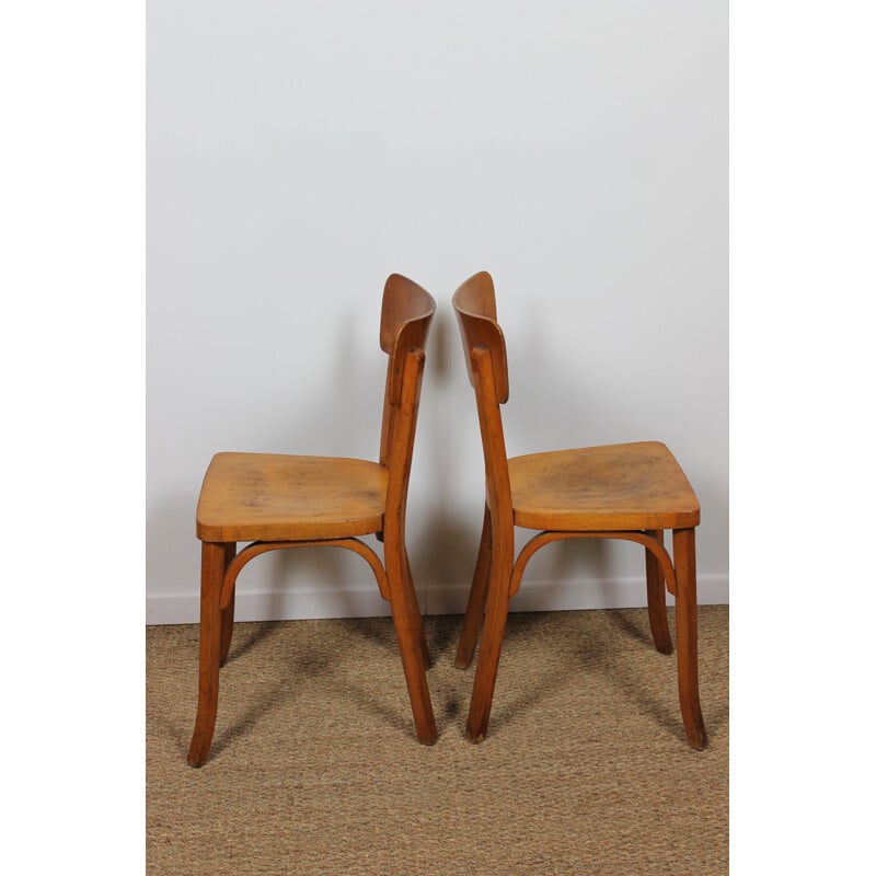 Paire de chaises vintage bistrot de Baumann 1950
