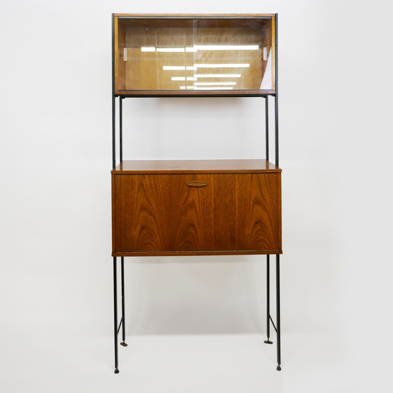 Mid-Century Teak Wall Shelving System Desk by Avalon 1960s