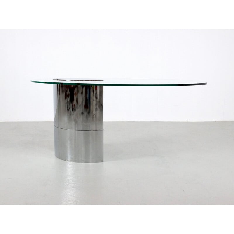 "Lunario" table in glass and metal, Cini BOERI - 1970s