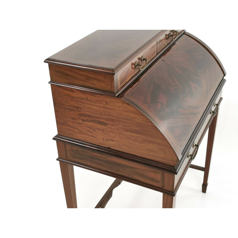 Vintage Edwardian Cylinder Desk, British 1910