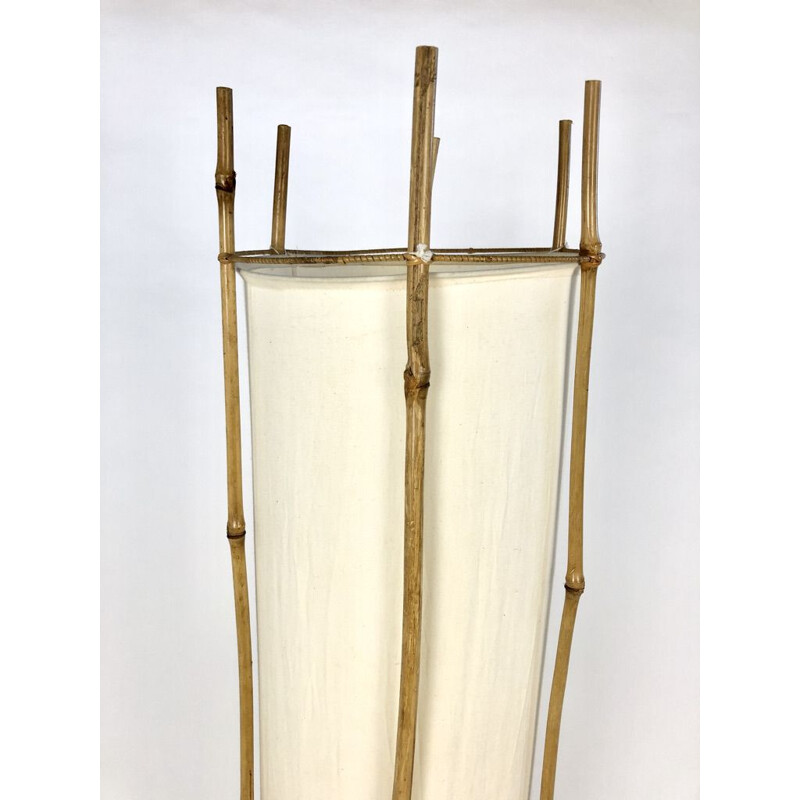 Pair of vintage Bamboo floor lamps, France 1950s