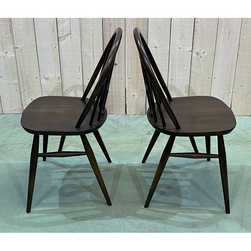 Paire de chaises vintage Ercol en hêtre 1970