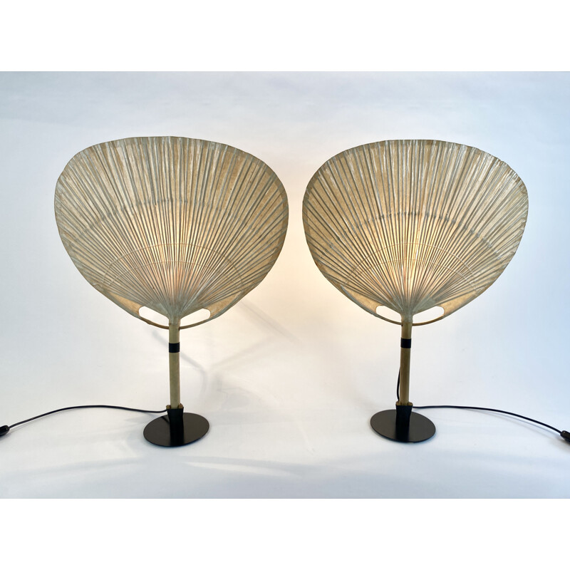 Vintage Uchiwa Table  Wall lights by Ingo Maurer for M-Design 1970s