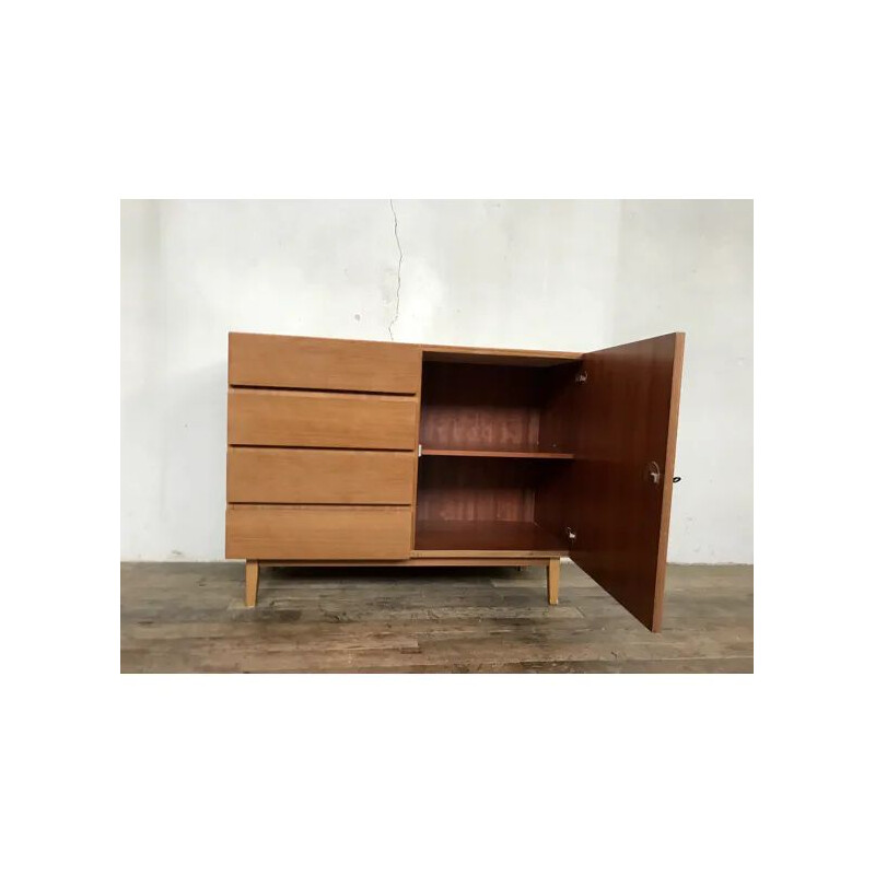 Vintage hifi tv cabinet with 4 drawers in teak, Scandinavian 1950s