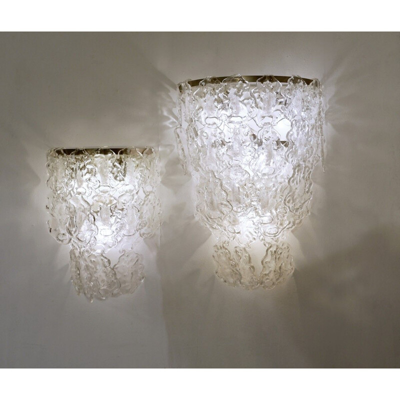 Pair of vintage Murano glass wall lights