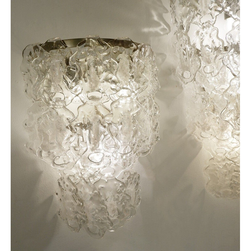 Pair of vintage Murano glass wall lights
