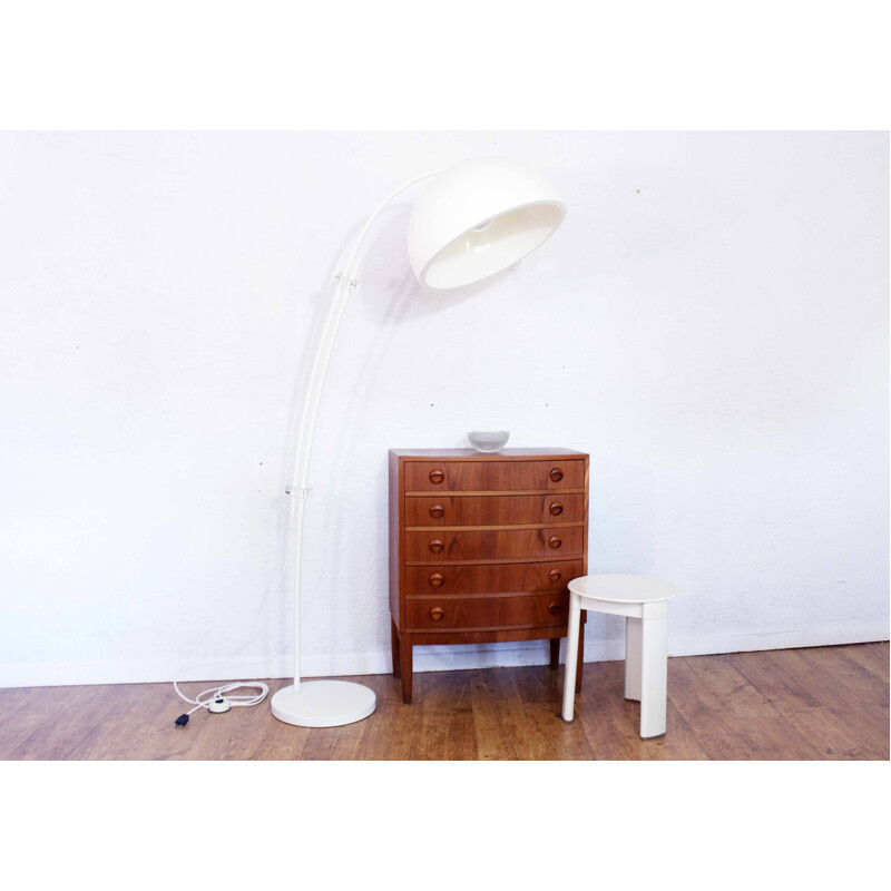 Vintage adjustable arc Hustadt Leuchten floor lamp 1970s