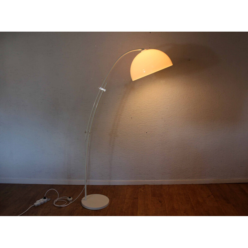 Vintage adjustable arc Hustadt Leuchten floor lamp 1970s