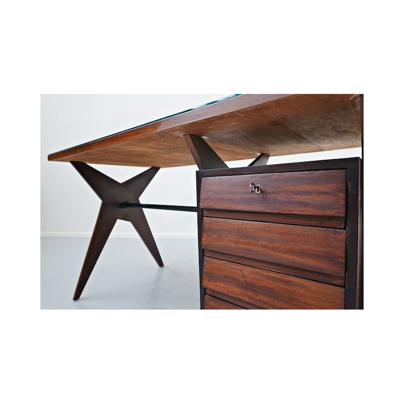 Bureau vintage Italien en bois 1950