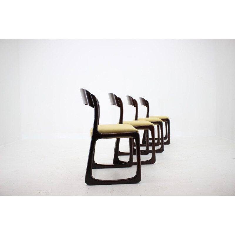 Set of 4 vintage Dining Chairs by Emile & Walter Baumann, French 1960s