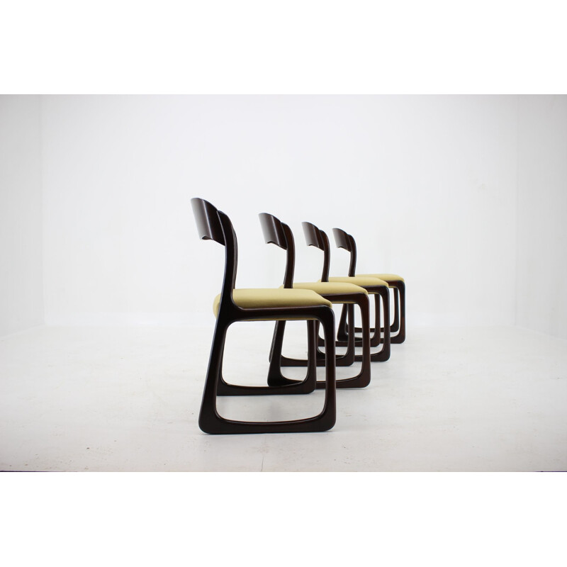 Set of 4 vintage Dining Chairs by Emile & Walter Baumann, French 1960s