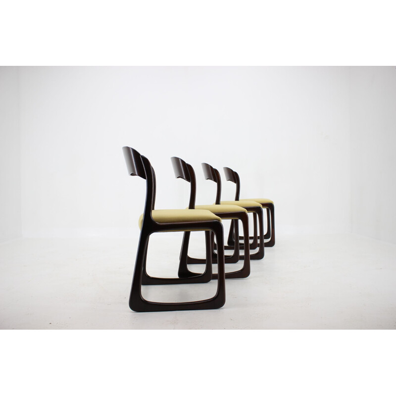 Set of 4 vintage Dining Chairs by Emile & Walter Baumann, French 1960s