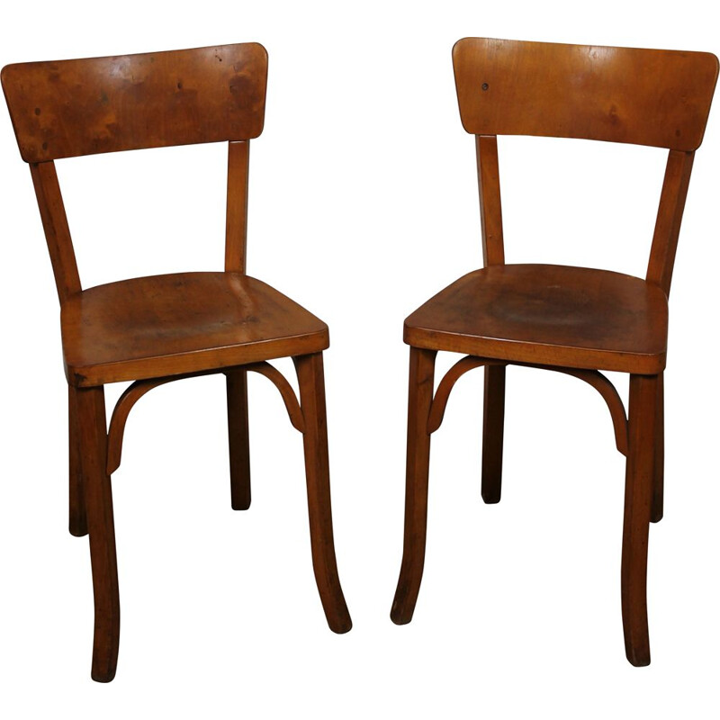 Pair of vintage Baumann bistro chairs 1950s