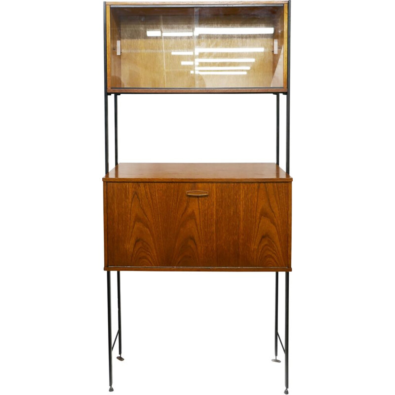 Mid-Century Teak Wall Shelving System Desk by Avalon 1960s