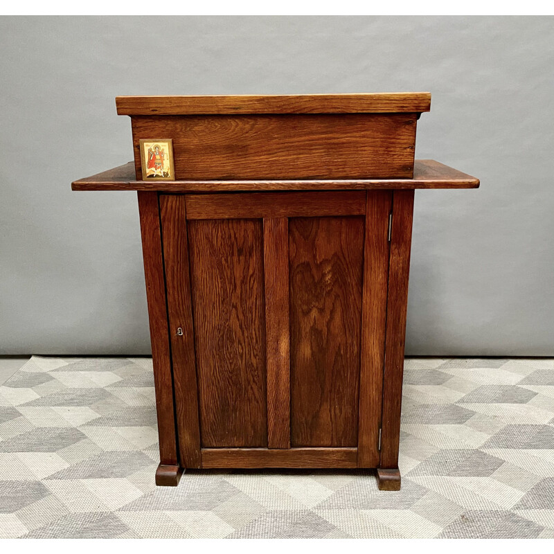 Vintage Clerks Desk with Lift up Lid and Cupboard